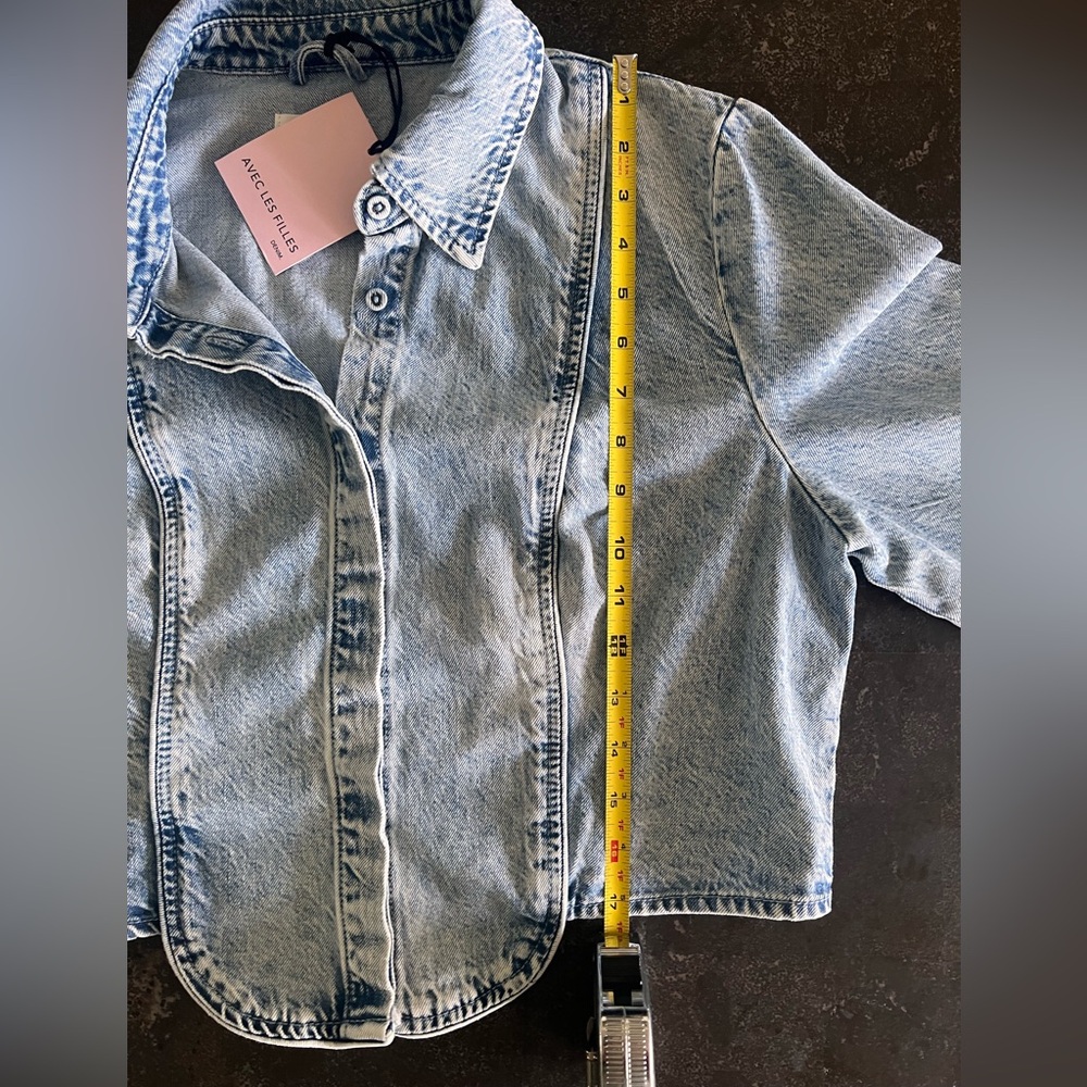 Avec Les Filles Washed Denim Jacket - Picture 4 of 7